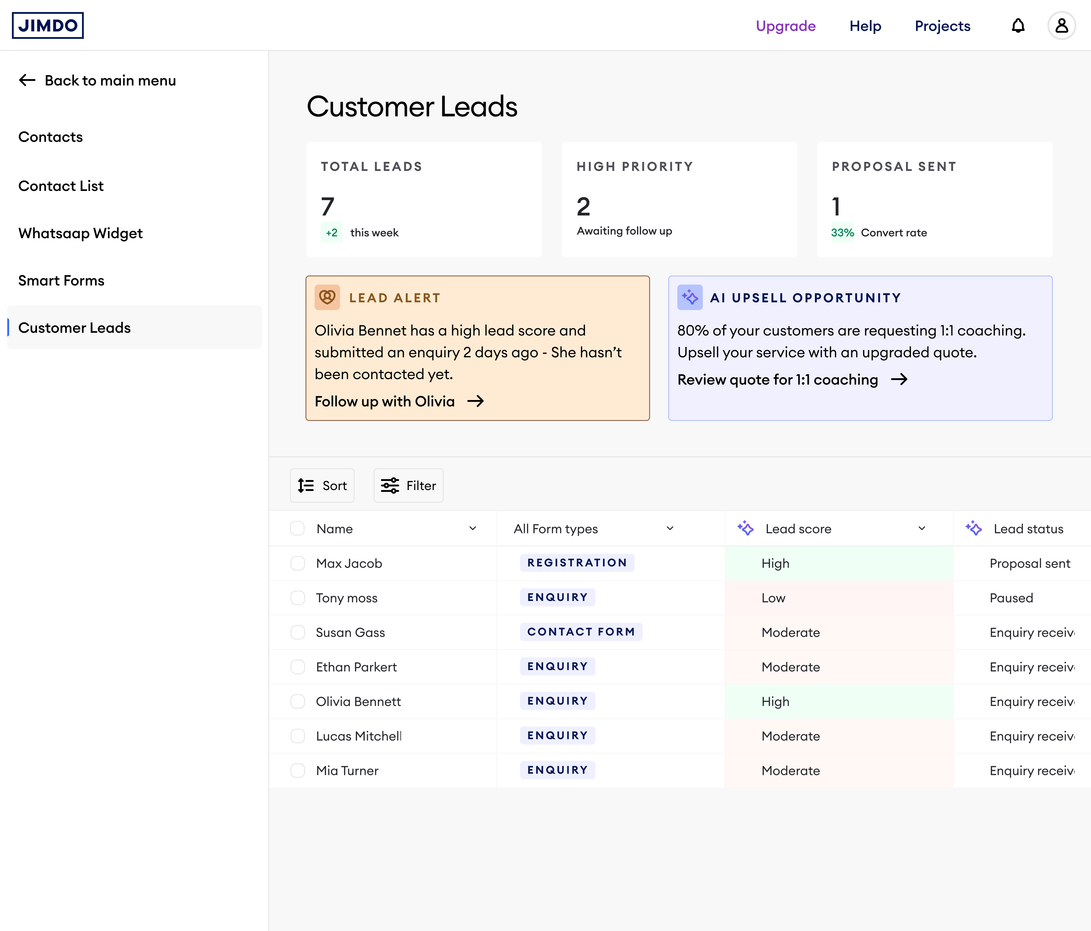 Customer Leads CRM